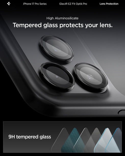 Spigen iPhone 17 Pro Max / 17 Pro Lens Protector – Optik Pro EZ Fit